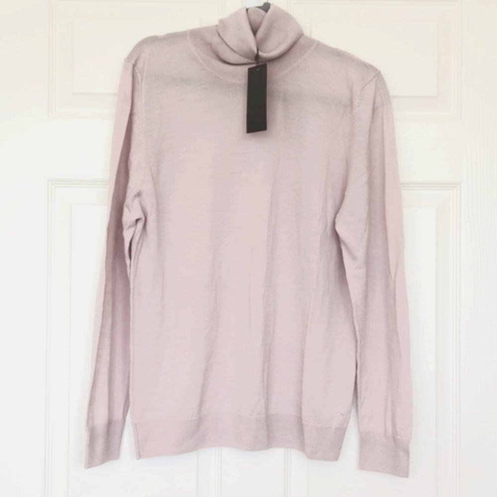 Krumba 100% Wool Pink Long Sleeve Turtleneck Top Size XL New